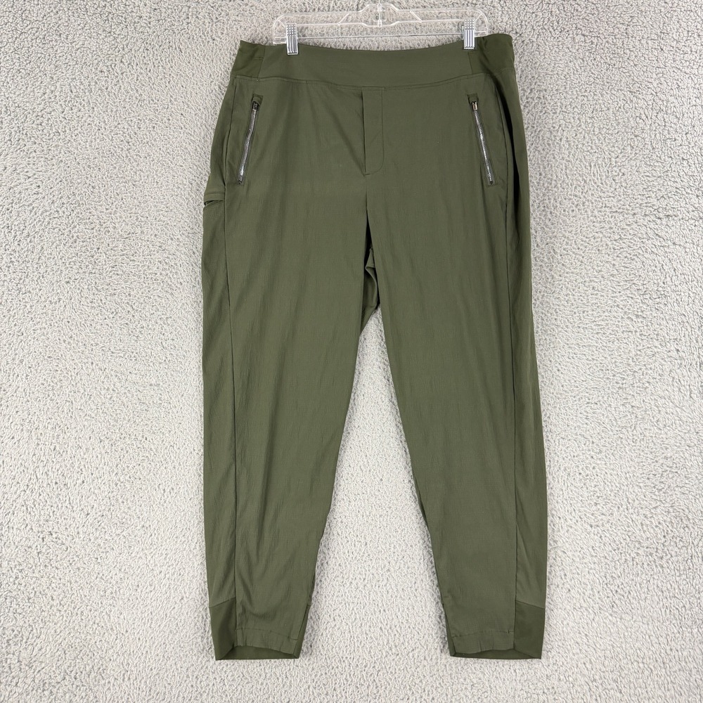Athleta Trekkie North Jogger Pants Womens 16 Olive Green Ripstop Hiking Cargo